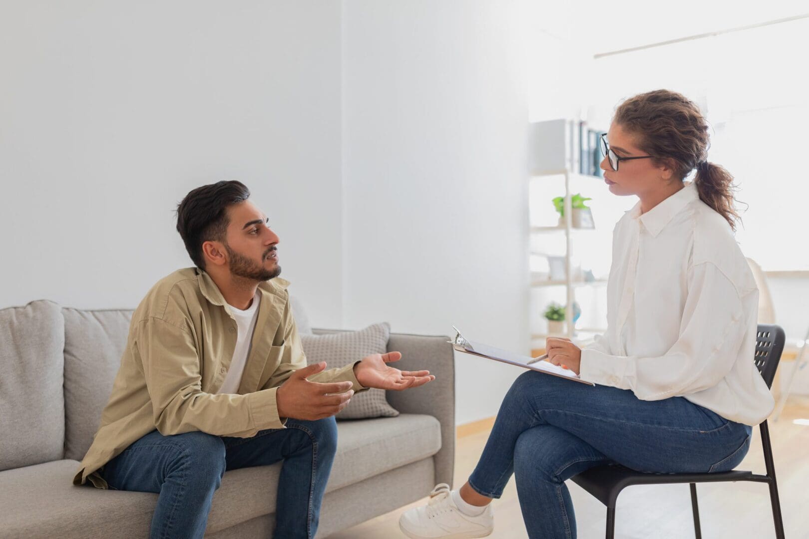 Therapist and client in session